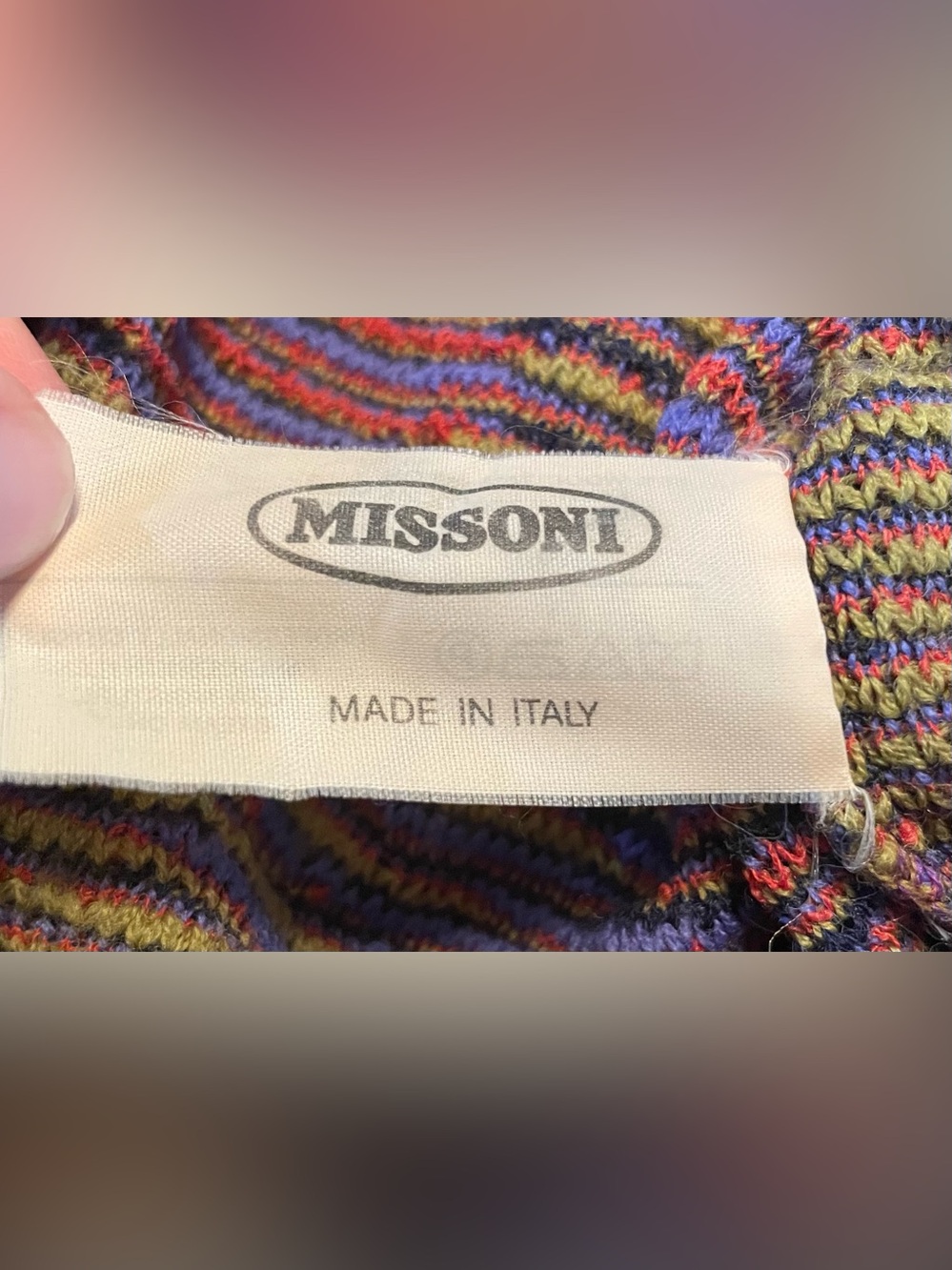 Missoni Vintage Geometric Multicolor Knit Wool Crewneck Pullover Sweater S/M - Picture 3 of 7